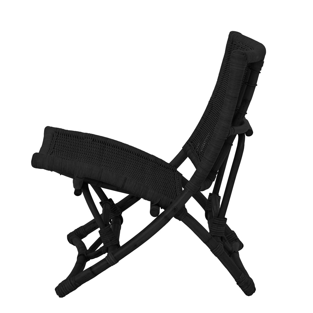 Fotel wypoczynkowy Baz czarny rattan Bloomingville 82050207 | HOMECEPT