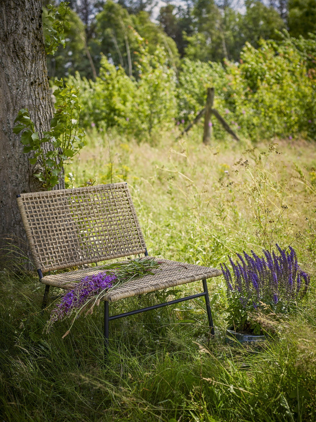 Fotel wypoczynkowy Vallone polirattan Bloomingville