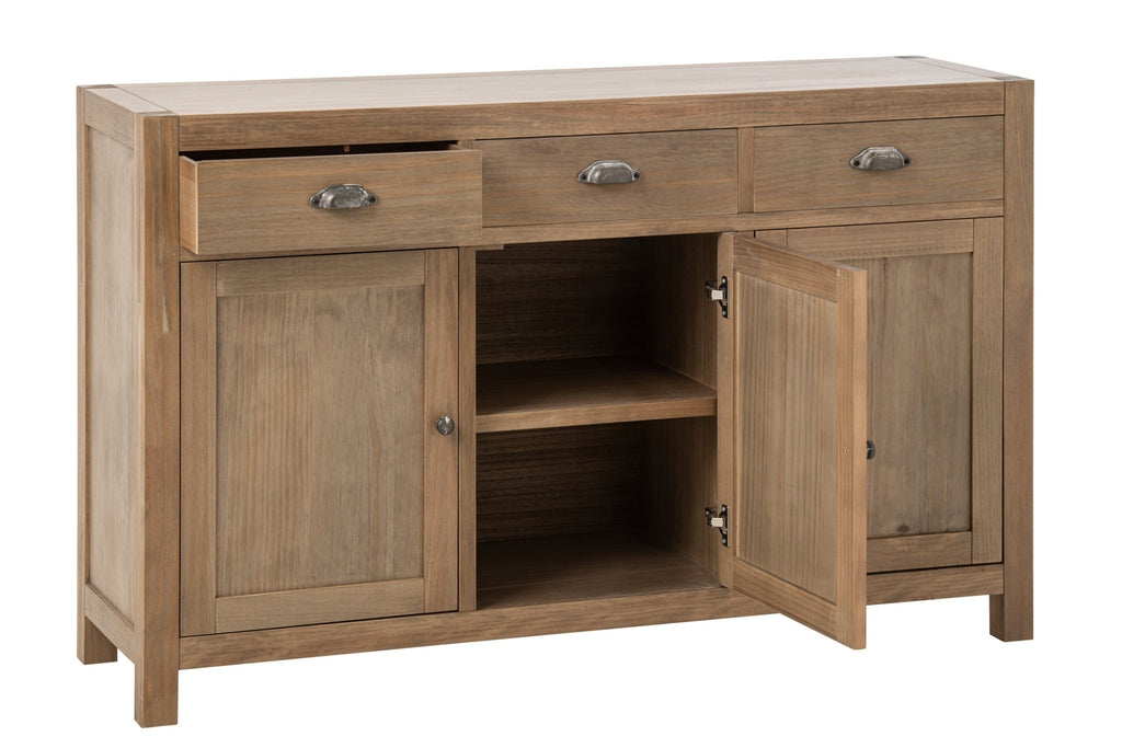 Komoda FARMHOUSE trzydrzwiowa szuflady 140 cm J - LINE