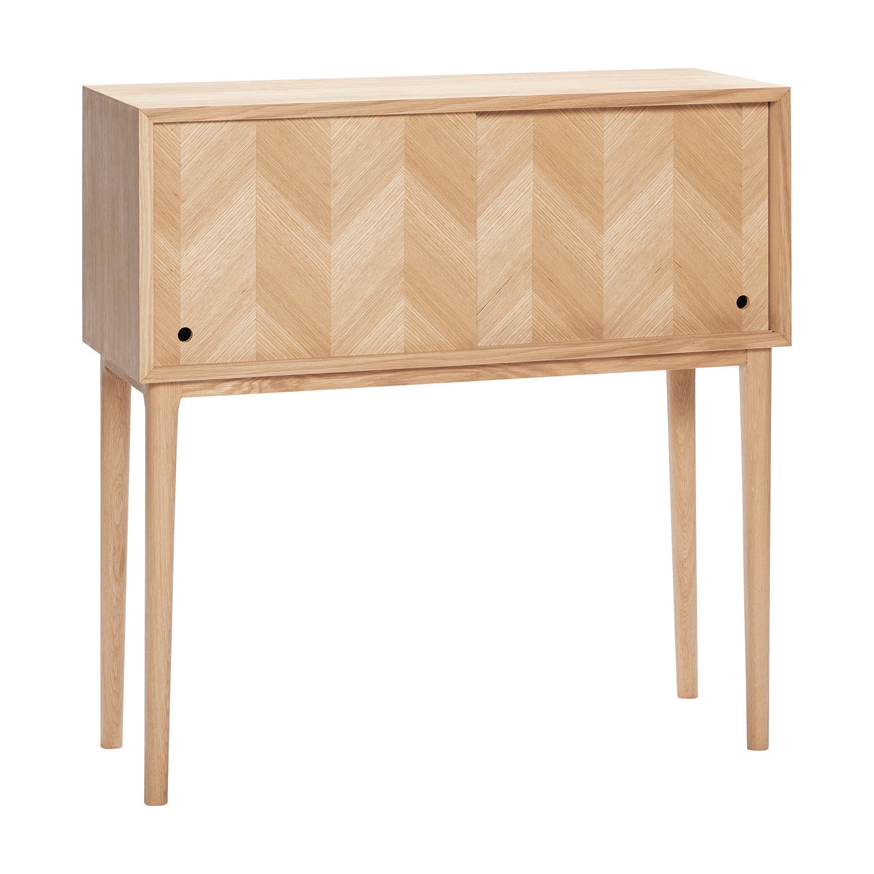 Komoda Herringbone w jodełkę dębowa 90x90 cm Hübsch