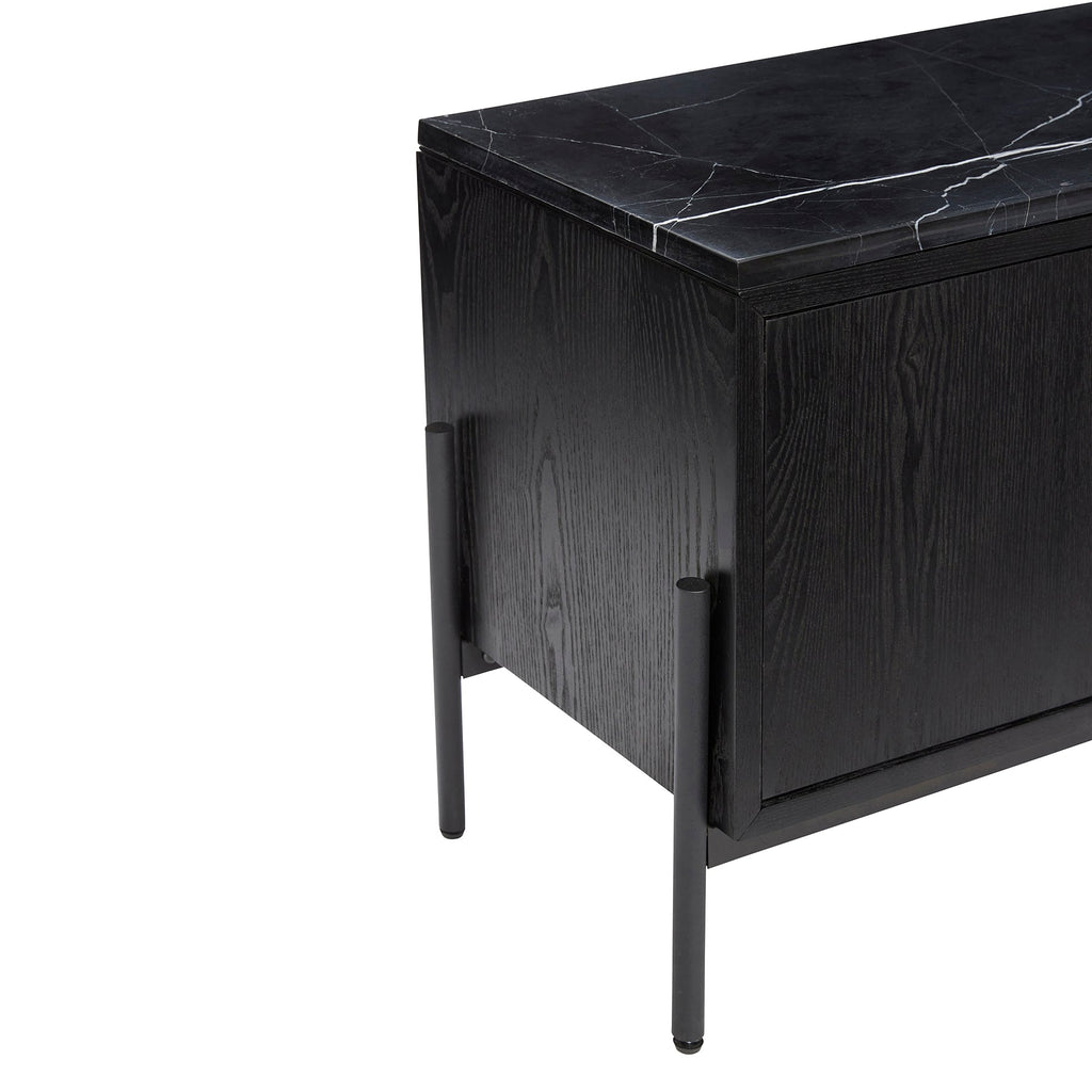 Komoda Nobu marmur jesion czarna 120x35x51cm Hübsch