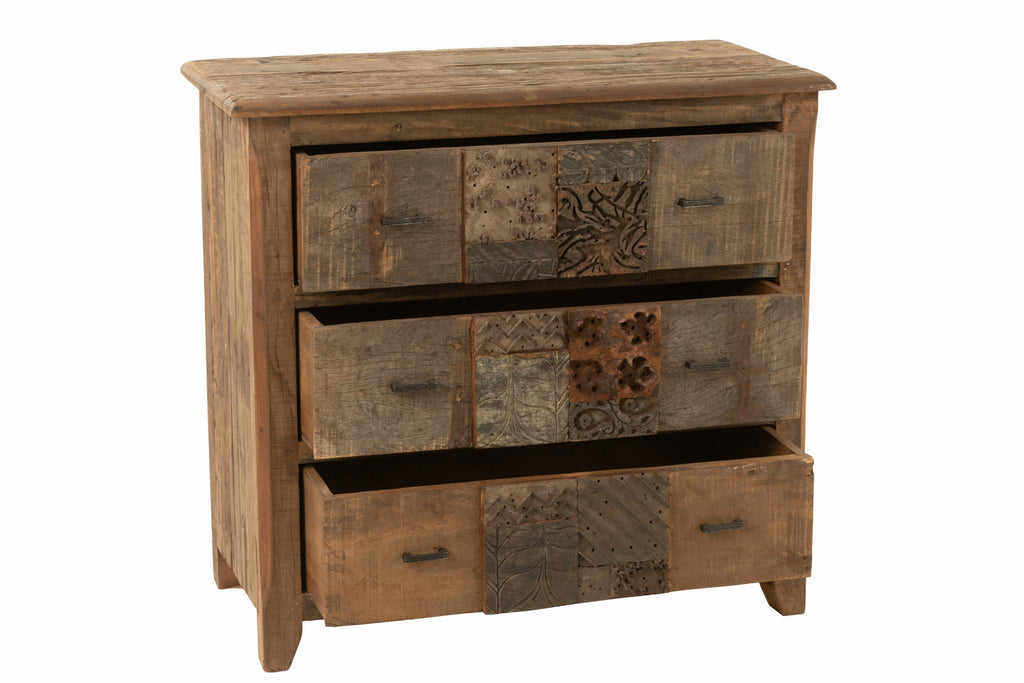 Komoda VINTAGE 100x50x95 cm z drewna z recyklingu J - LINE