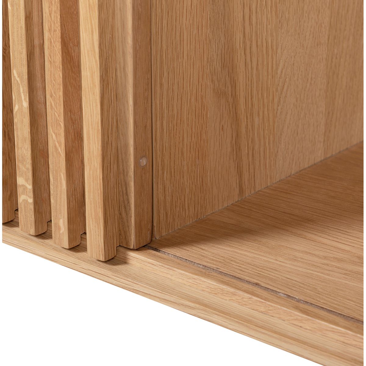 Komoda wysoka Linea dębowe lamele drewniana 135x45x98cm Zago