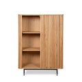 Komoda wysoka Linea dębowe lamele drewniana 135x45x98cm Zago