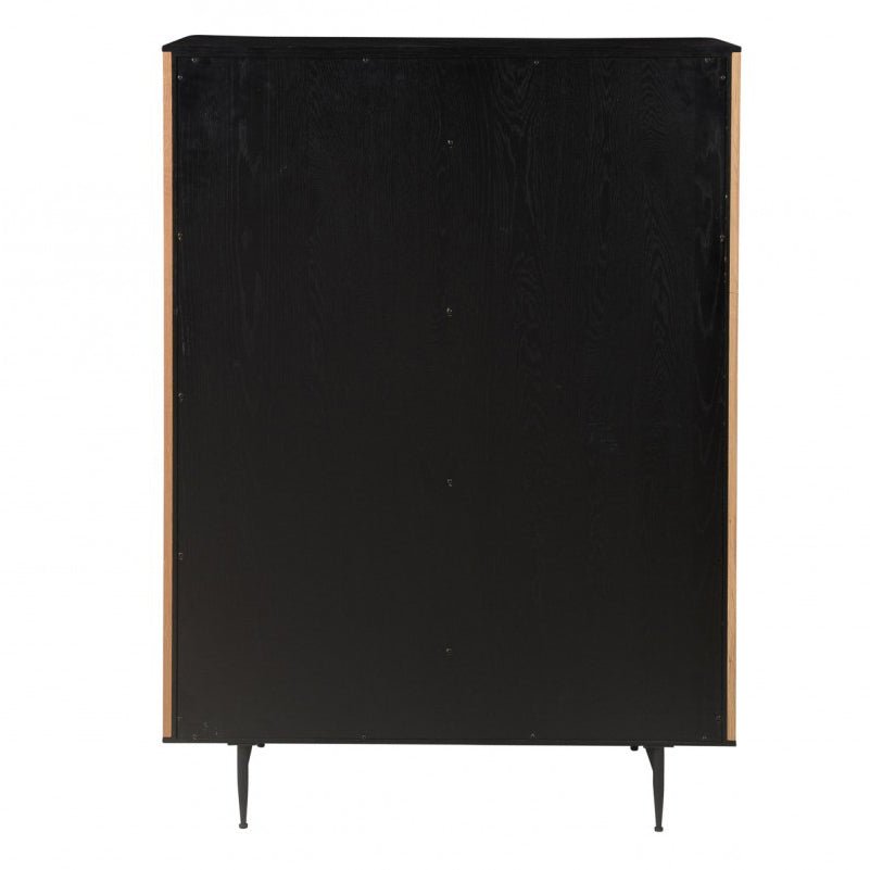 Komoda wysoka Linea dębowe lamele drewniana 135x45x98cm Zago