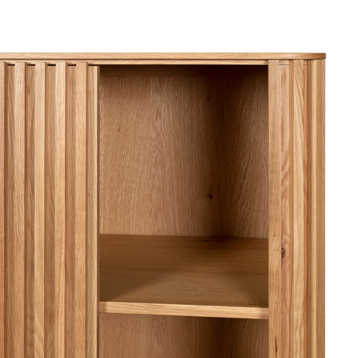 Komoda wysoka Linea dębowe lamele drewniana 135x45x98cm Zago