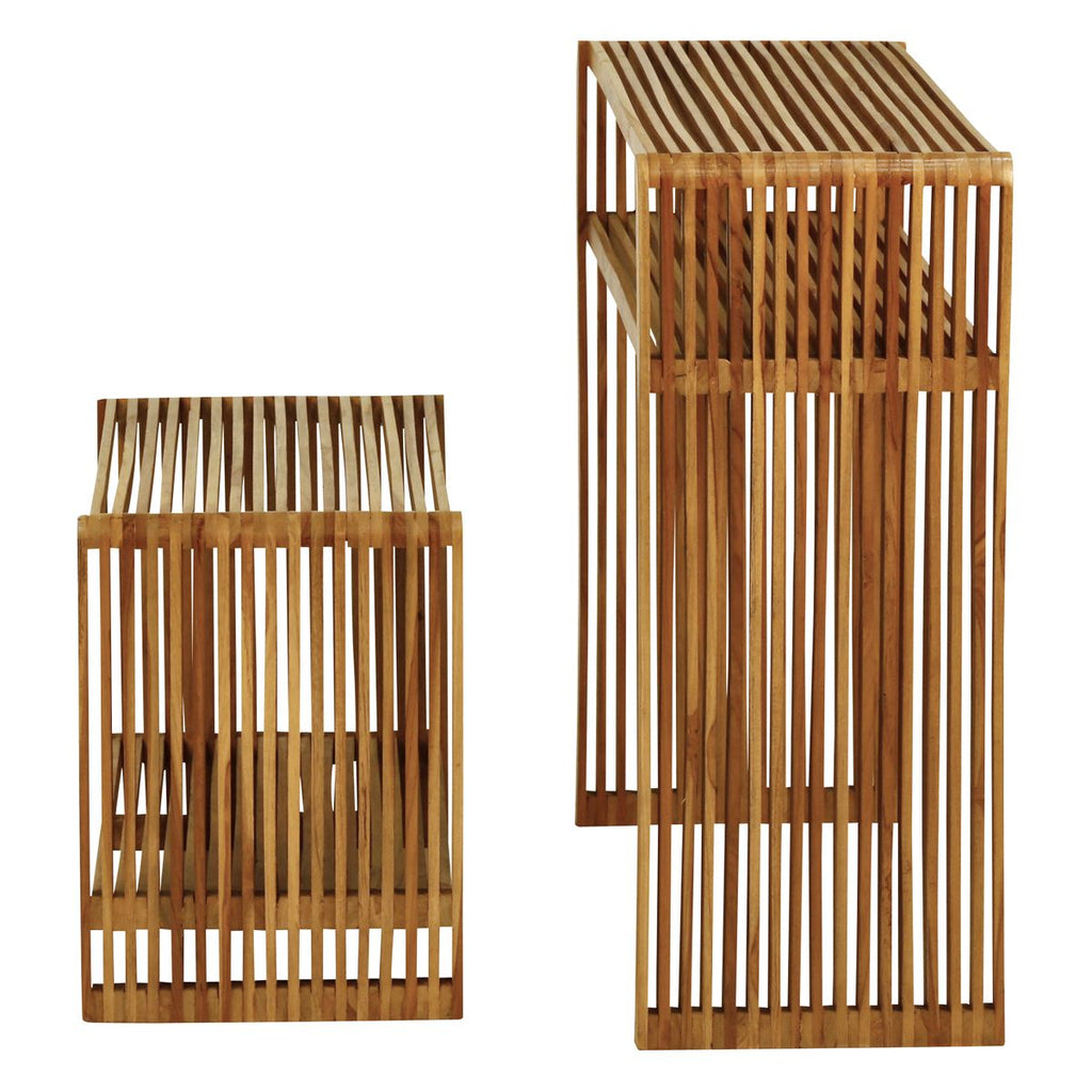 Komplet konsol Slat z drewna tekowego z recyklingu Zago