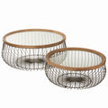 Komplet okrągłych stolików kawowych Śr.100 cm Śr.80 cm J - LINE