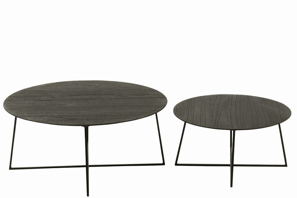 Komplet stolików NOCTA z drewna tekowego 80 cm 60 cm J - LINE