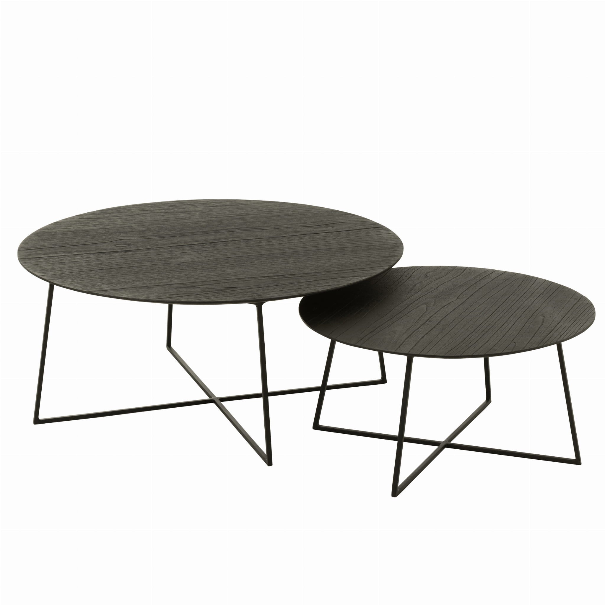 Komplet stolików NOCTA z drewna tekowego 80 cm 60 cm J - LINE