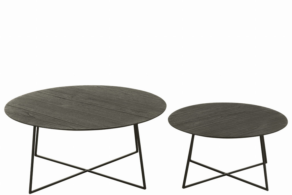 Komplet stolików NOCTA z drewna tekowego 80 cm 60 cm J - LINE