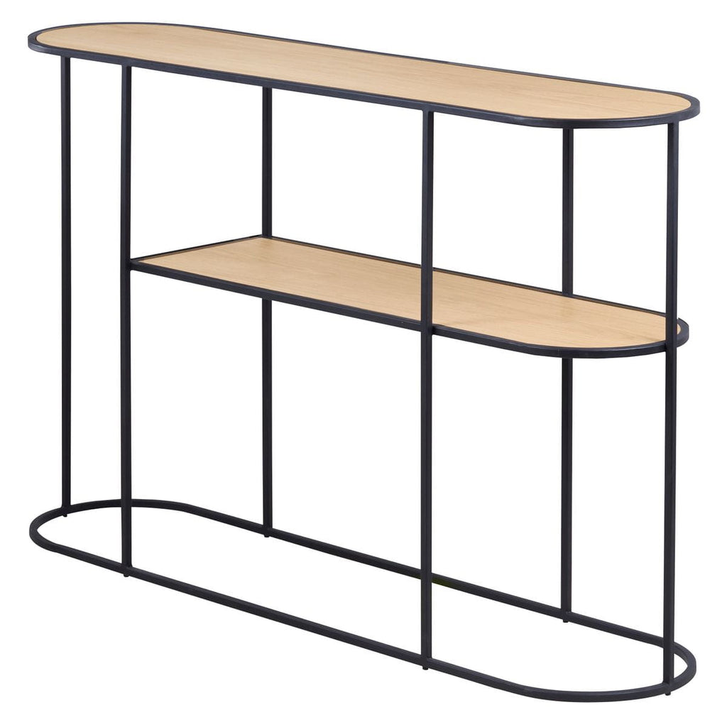 Konsola Grayson dąb naturalny metal zaokrąglone krawędzie 120 cm Zago