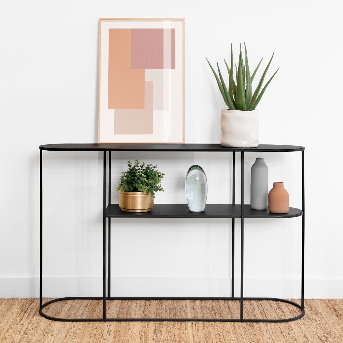 Konsola Grayson metalowa czarna 120 cm Zago