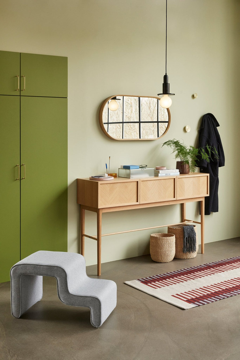 Konsola Herringbone jodełka dębowa 150 cm Hübsch