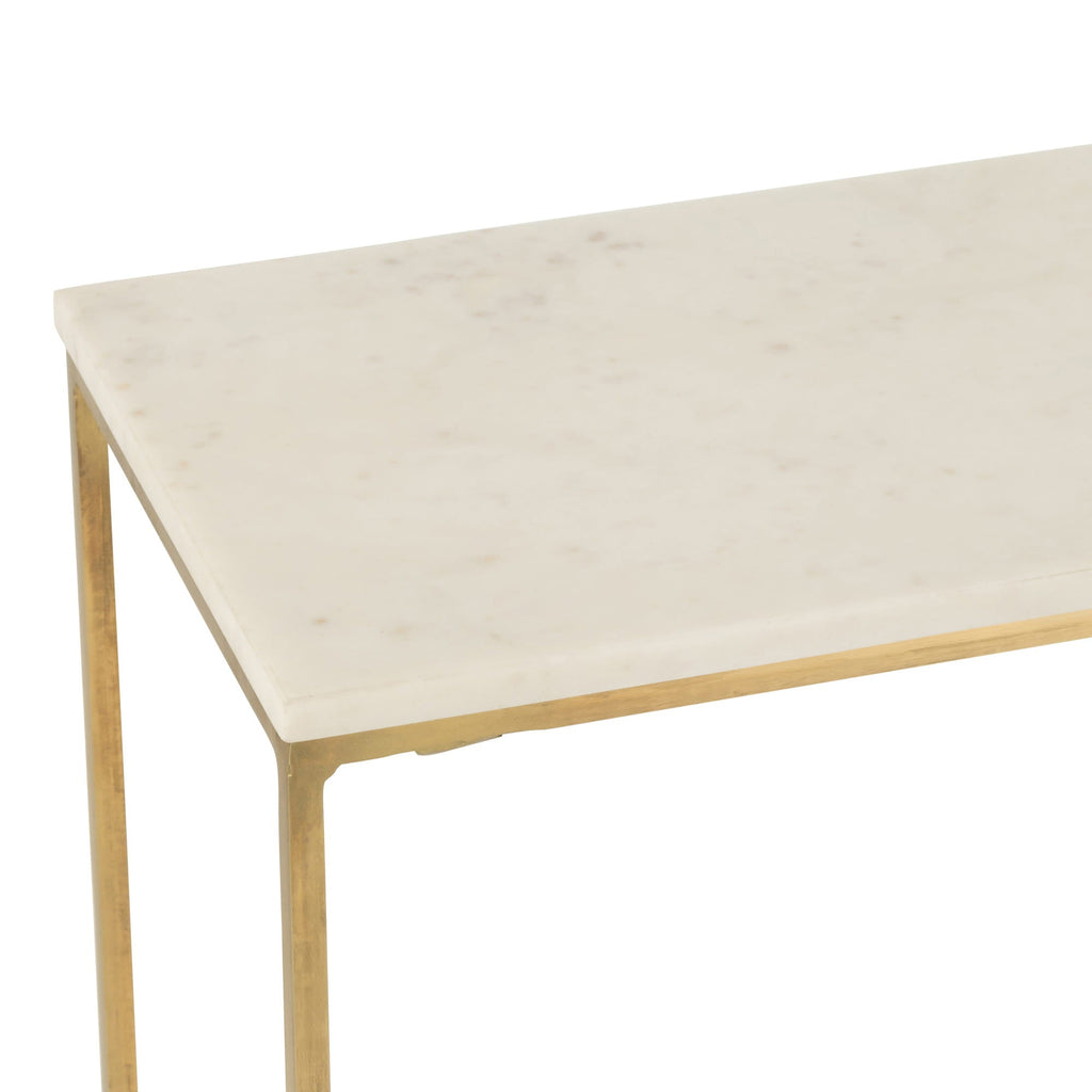Konsola marmurowa metal złoto 100x25x77 cm J - LINE