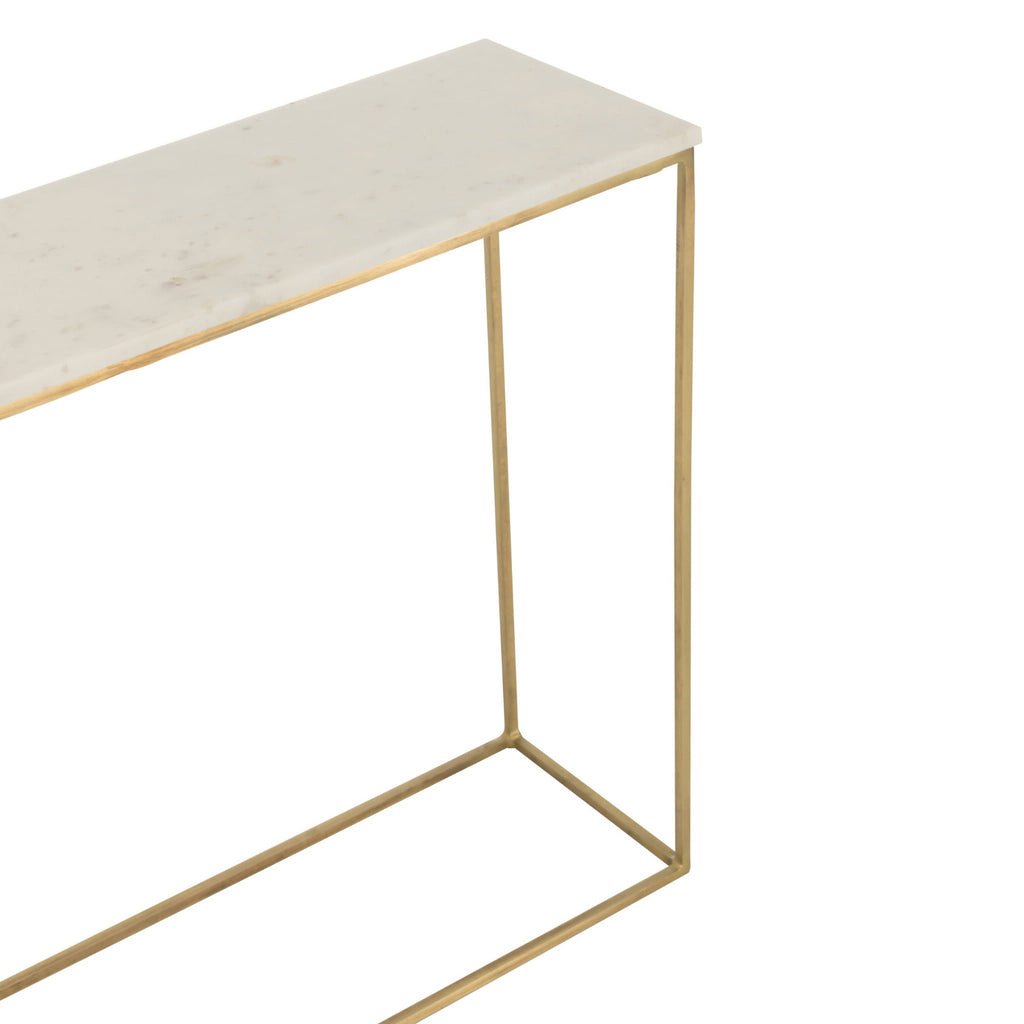 Konsola marmurowa metal złoto 100x25x77 cm J - LINE