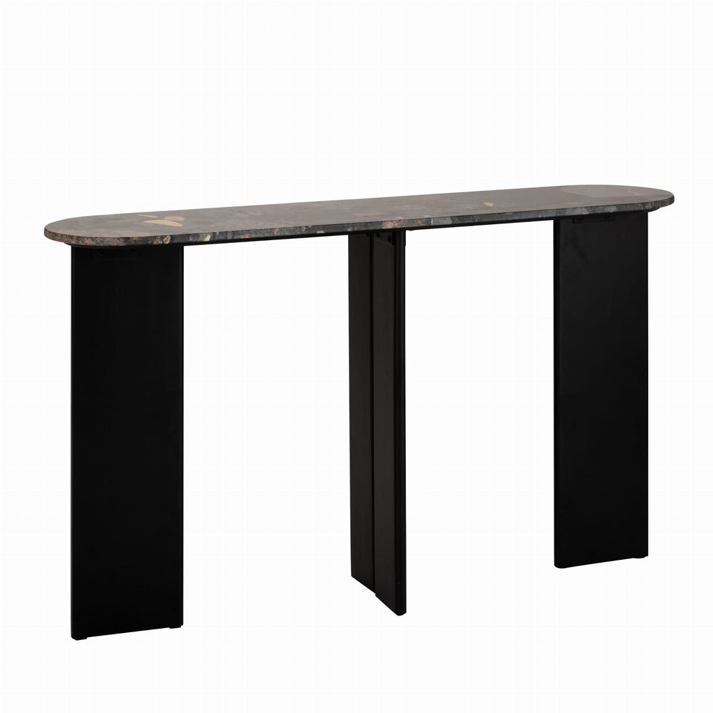 Konsola MATHILDE marmur czarny/brzoskwiniowy 140x81x35 cm J - LINE