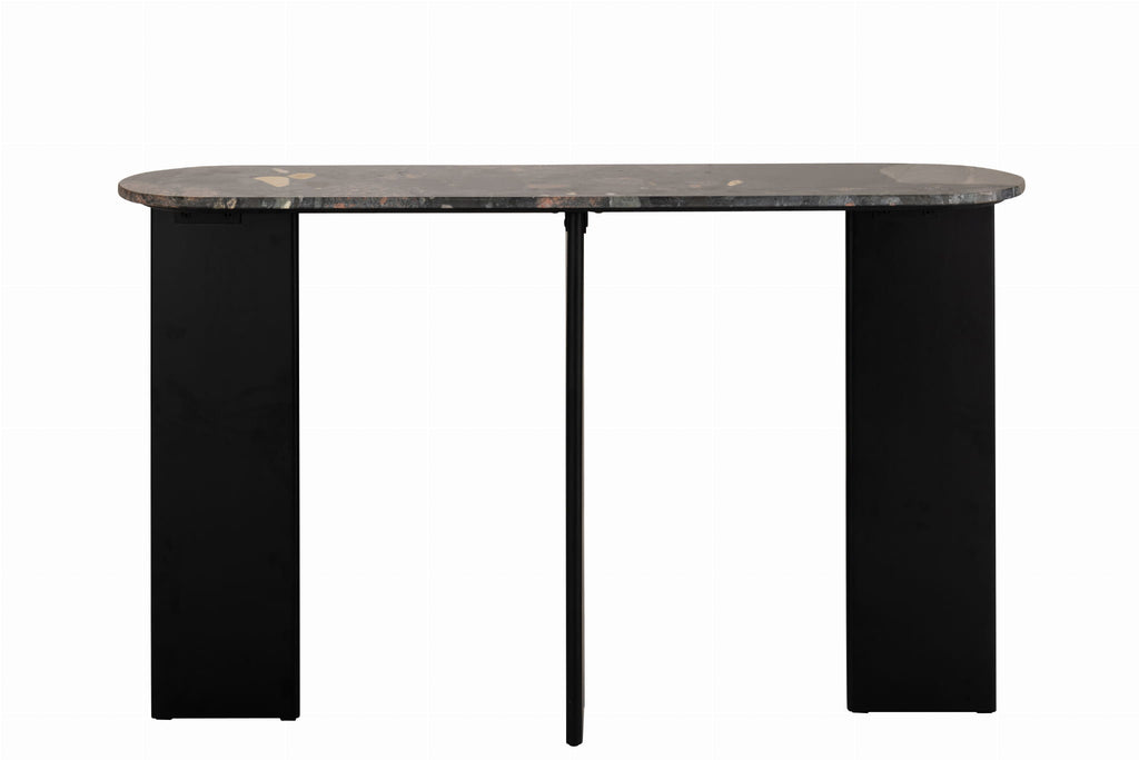 Konsola MATHILDE marmur czarny/brzoskwiniowy 140x81x35 cm J - LINE