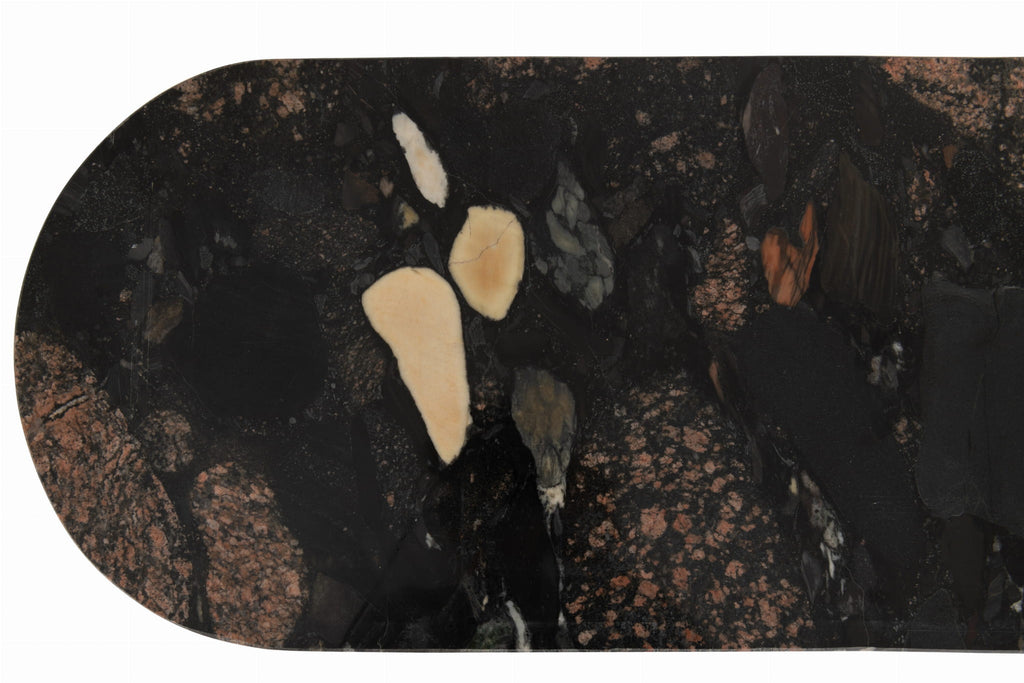 Konsola MATHILDE marmur czarny/brzoskwiniowy 140x81x35 cm J - LINE