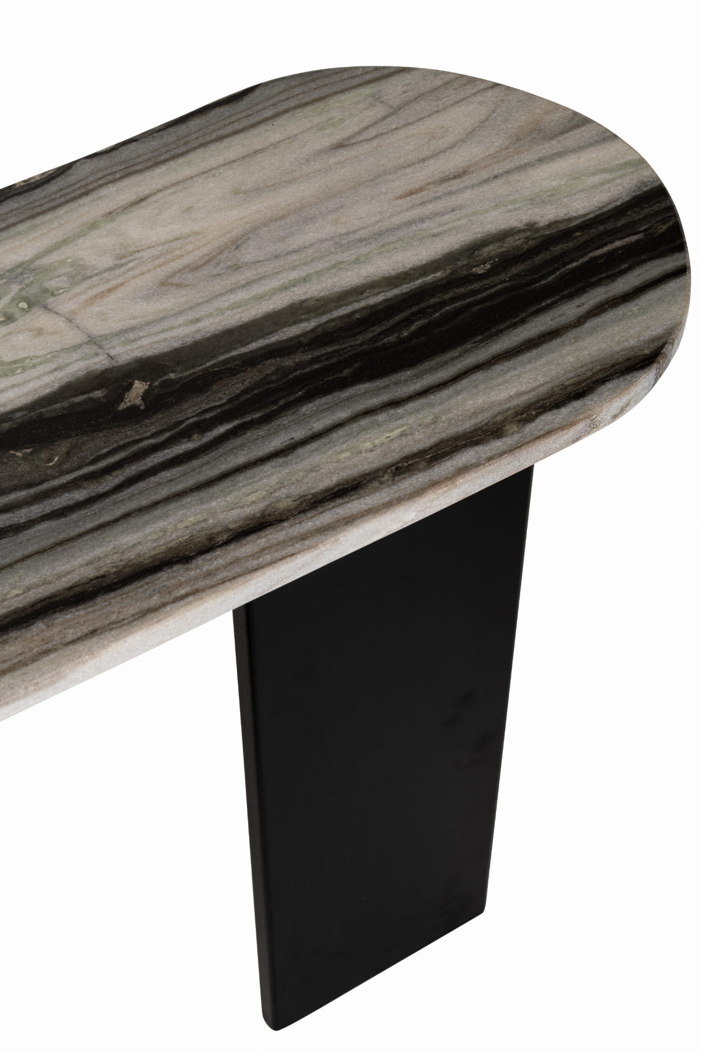 Konsola MATHILDE marmur czarny/szary 140x81x35 cm J - LINE