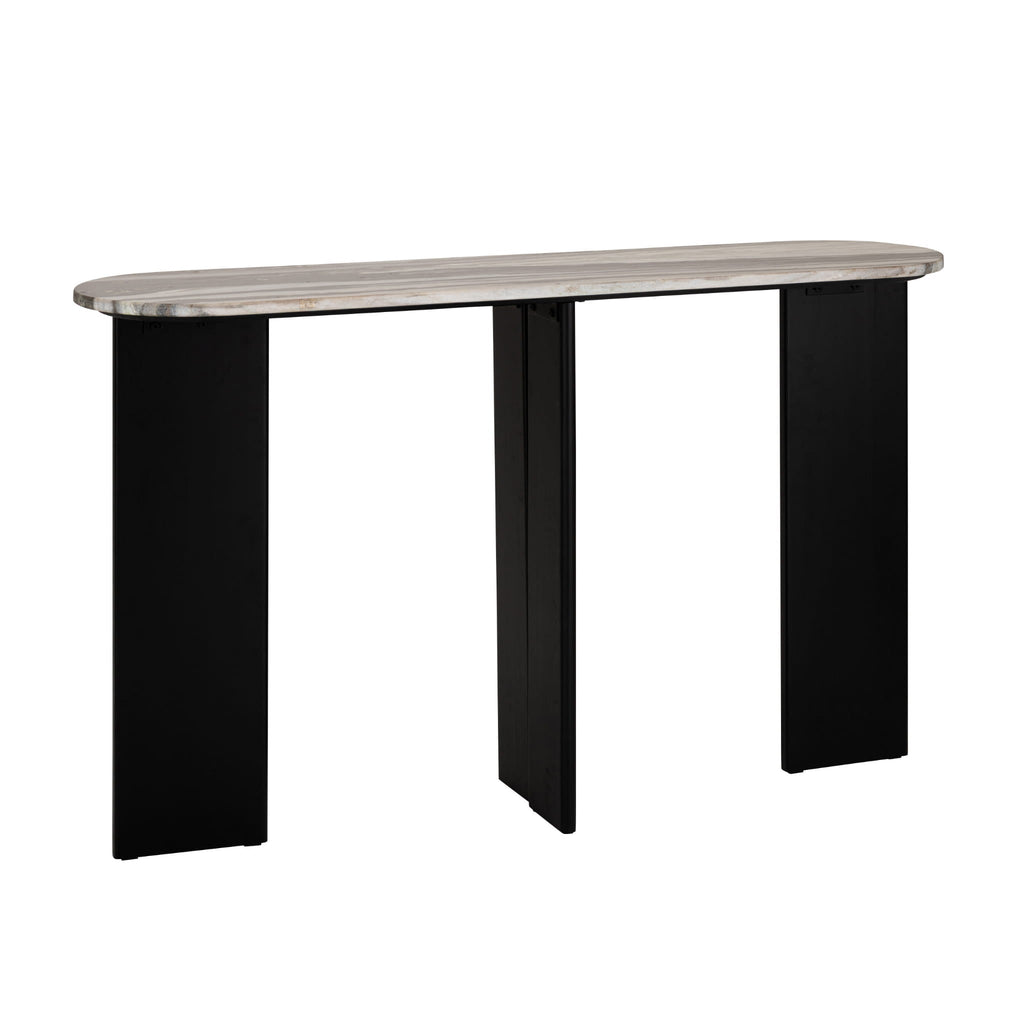 Konsola MATHILDE marmur czarny/szary 140x81x35 cm J - LINE