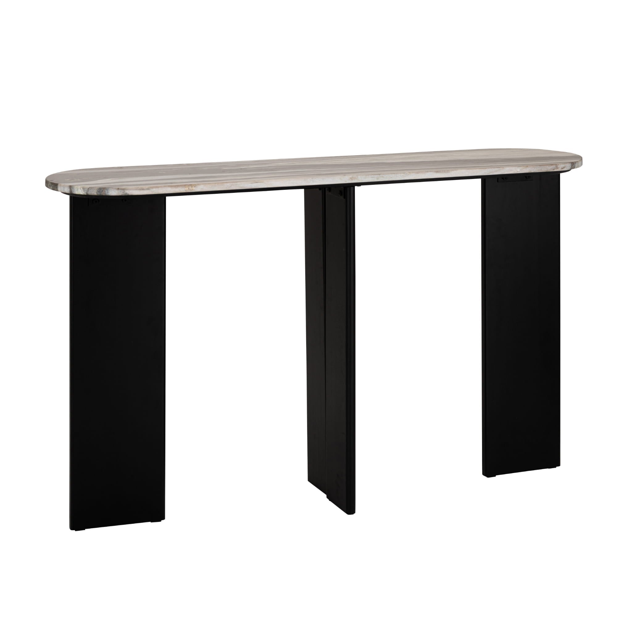 Konsola MATHILDE marmur czarny/szary 140x81x35 cm J - LINE