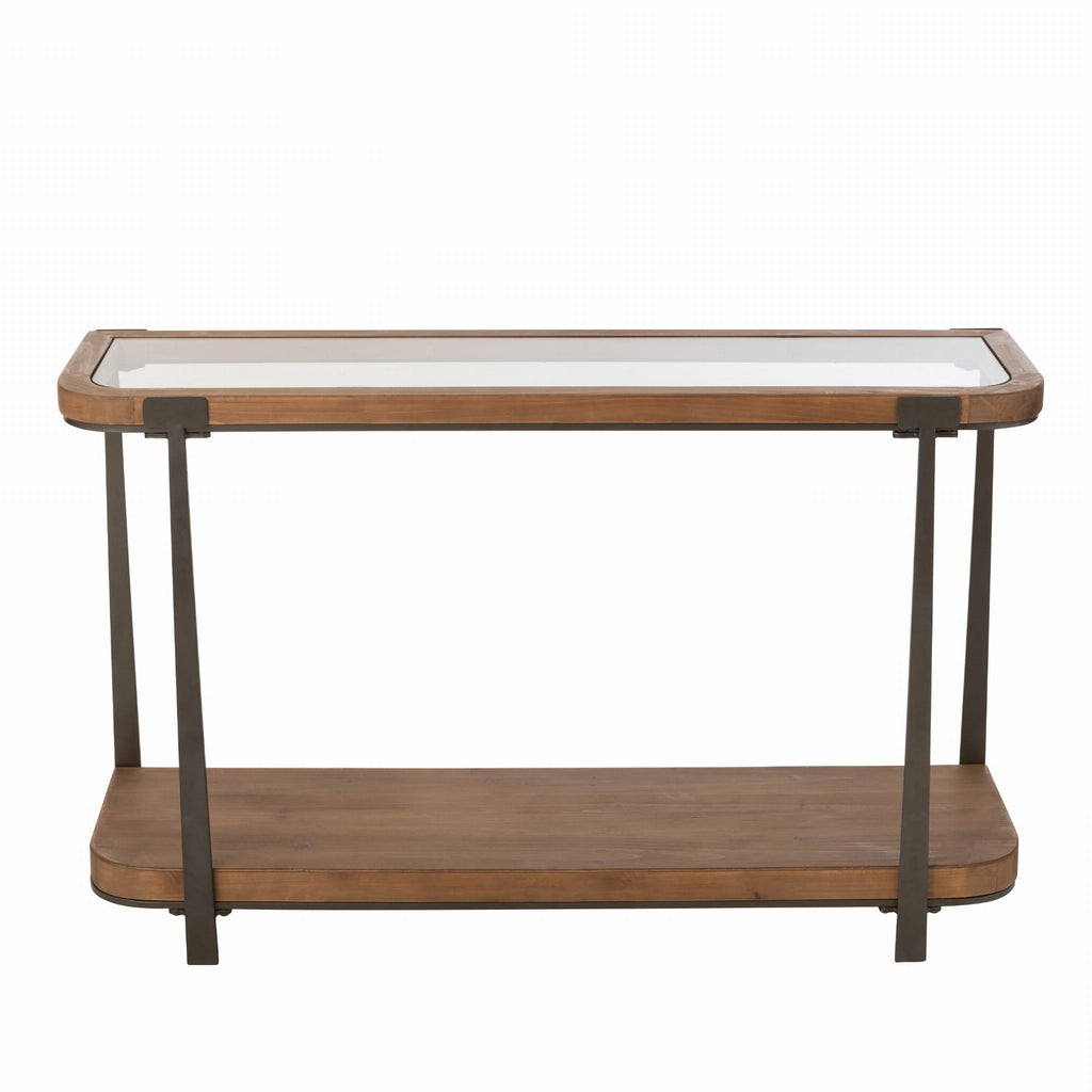 Konsola Robin 120x75x35 cm szkło drewno J - LINE