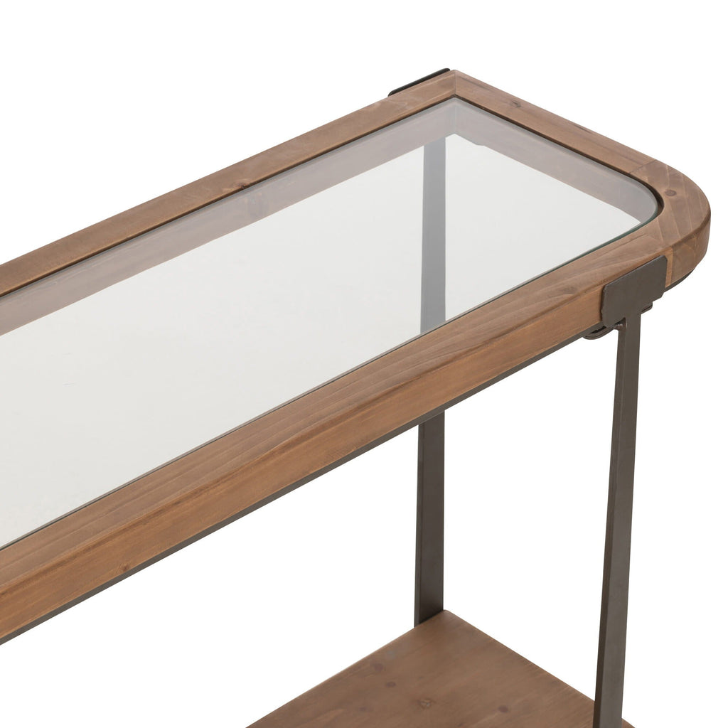 Konsola Robin 120x75x35 cm szkło drewno J - LINE