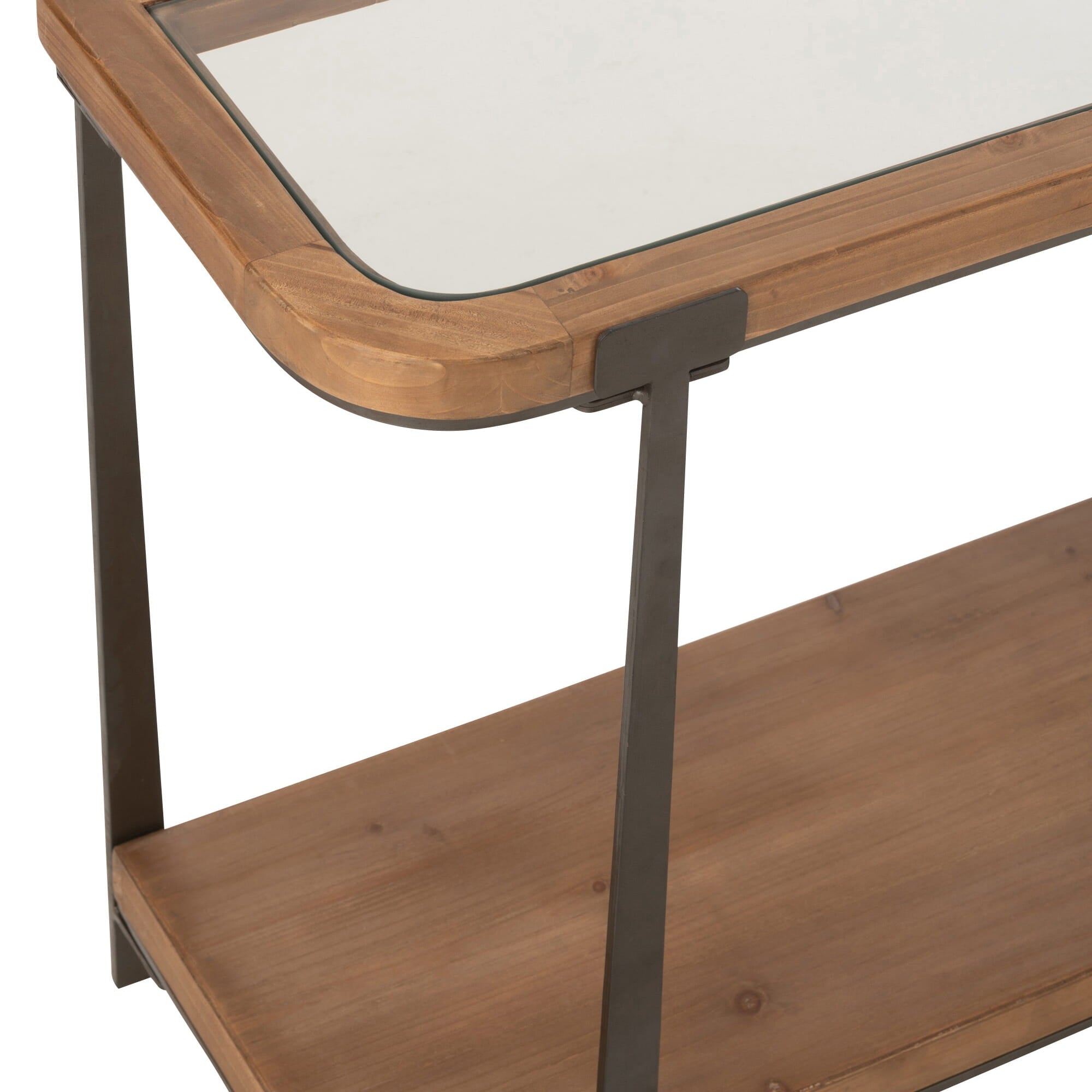Konsola Robin 120x75x35 cm szkło drewno J - LINE