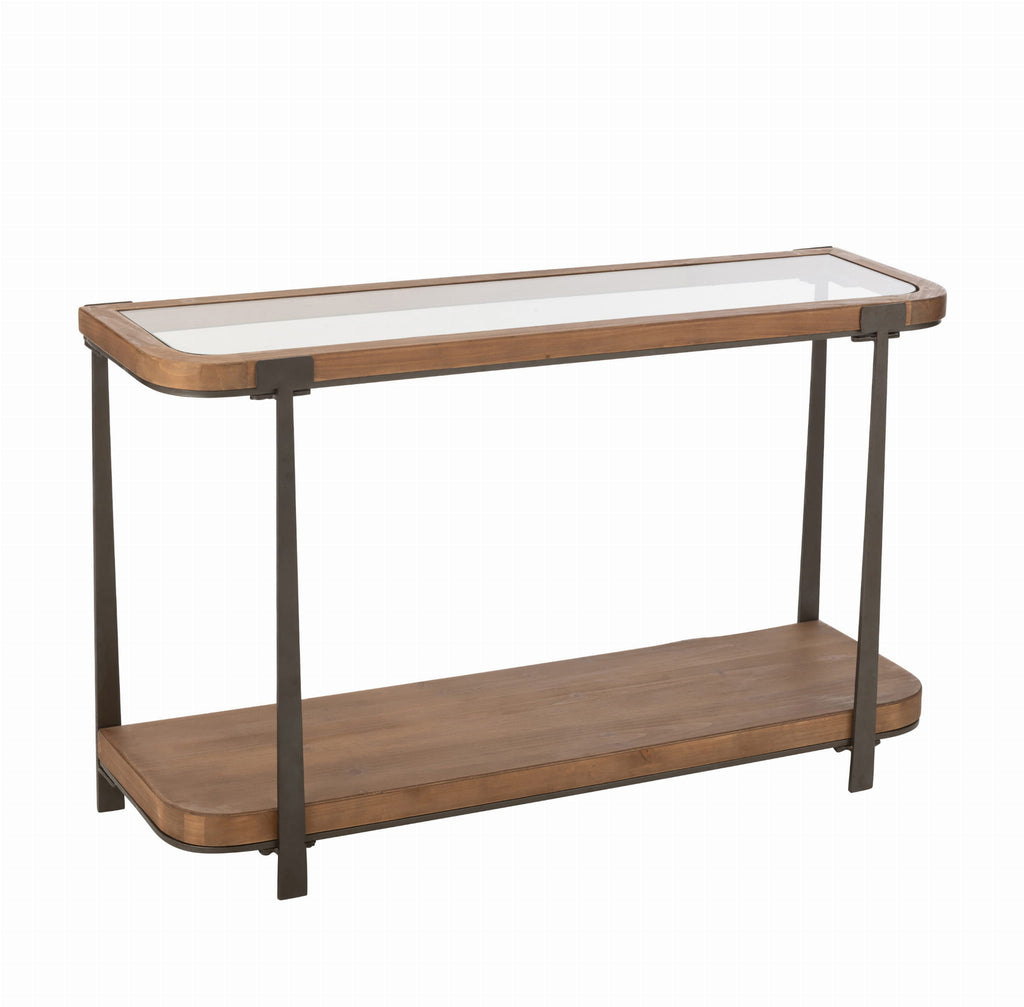 Konsola Robin 120x75x35 cm szkło drewno J - LINE