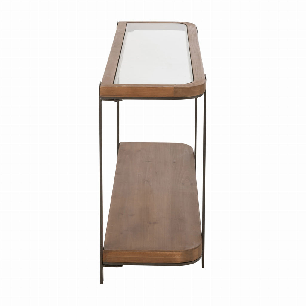 Konsola Robin 120x75x35 cm szkło drewno J - LINE