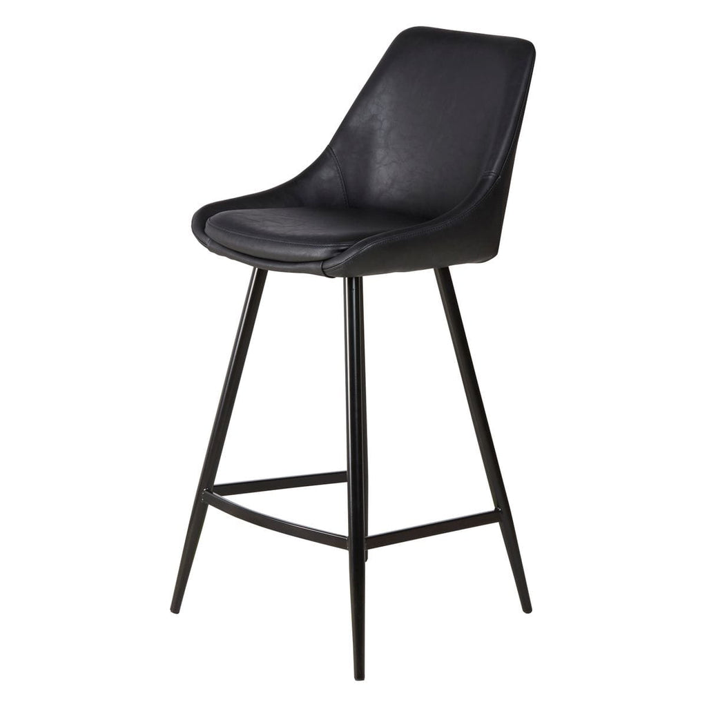 Krzesło barowe Bari czarny siedzisko 66 cm efekt skóry Zago