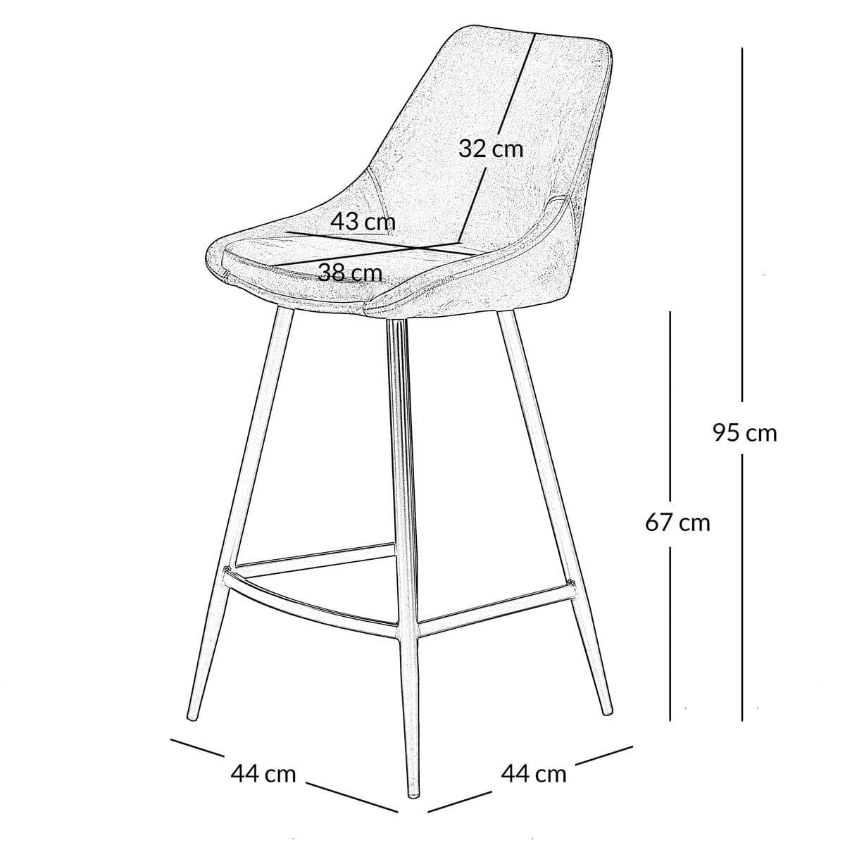 Krzesło barowe Bari jasnoszary siedzisko 66 cm Zago