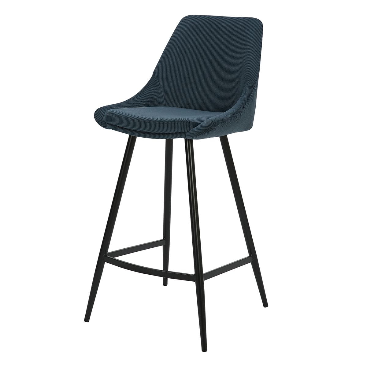Krzesło barowe Bari sztruks niebieski siedzisko 66 cm Zago