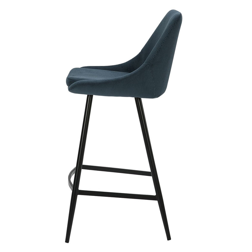 Krzesło barowe Bari sztruks niebieski siedzisko 66 cm Zago
