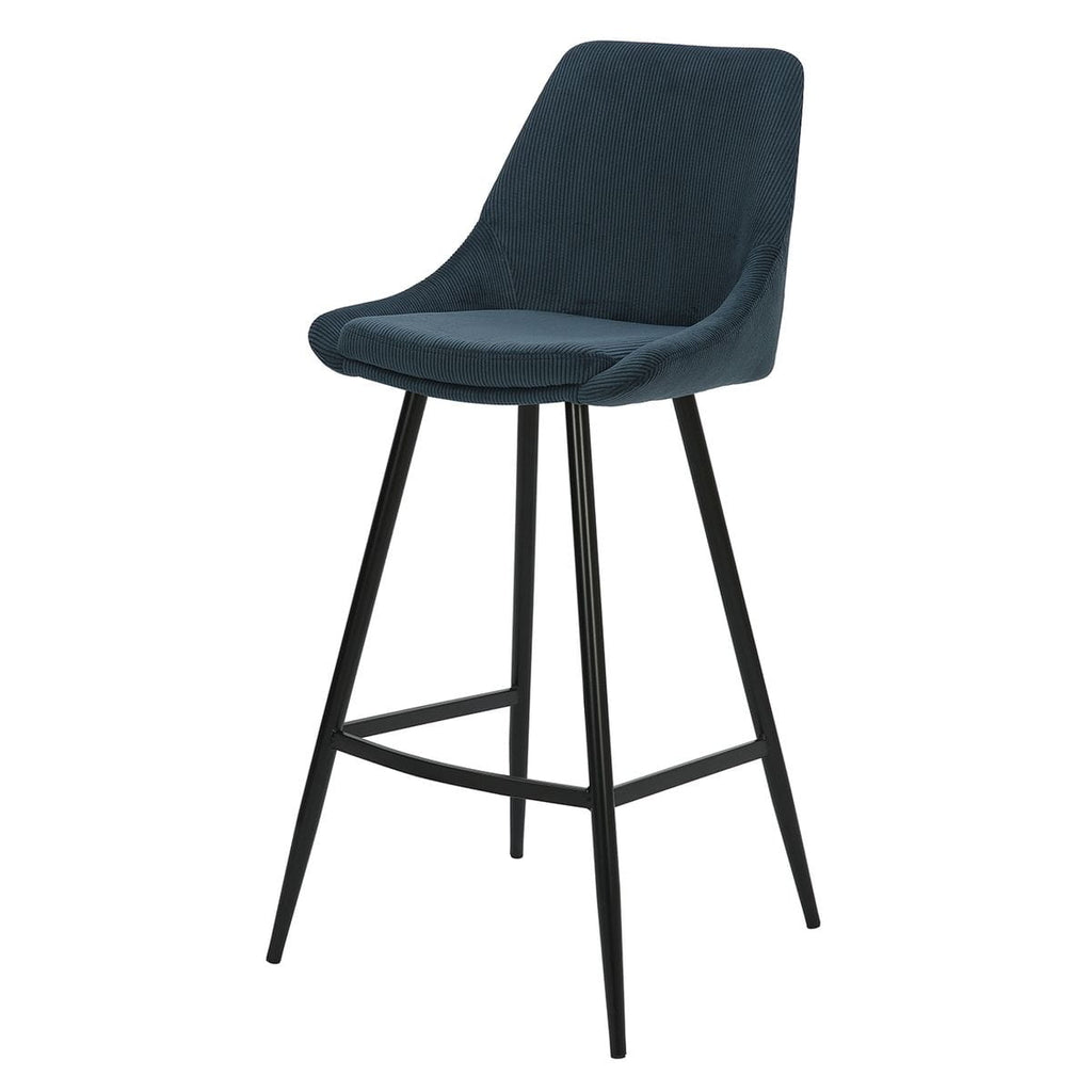 Krzesło barowe Bari sztruks niebieski siedzisko 75 cm Zago