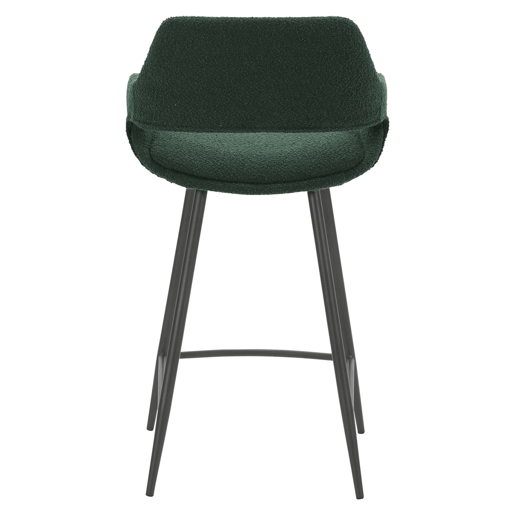 Krzesło barowe Esmee boucle siedzisko 65 cm ciemna zieleń Zago