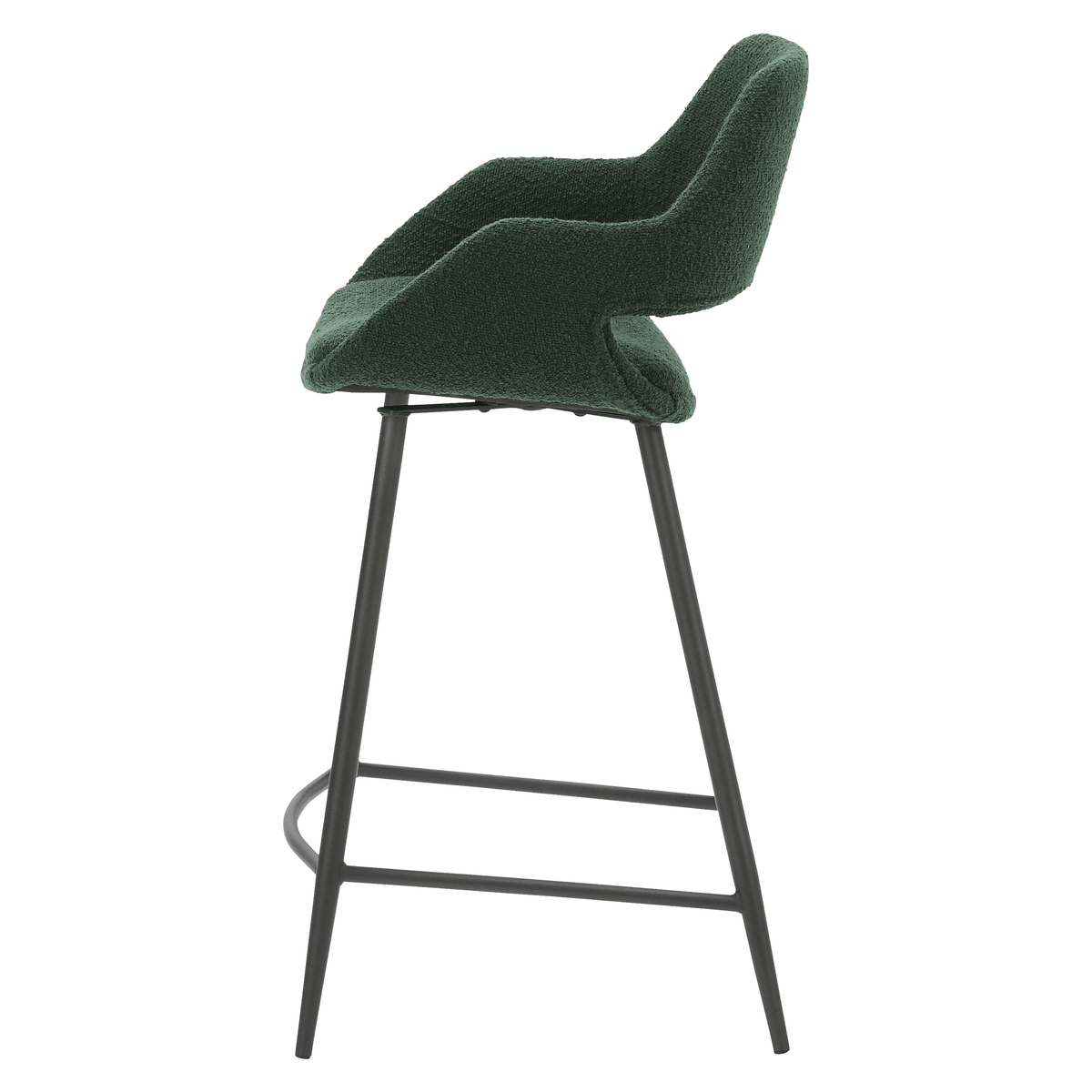 Krzesło barowe Esmee boucle siedzisko 65 cm ciemna zieleń Zago