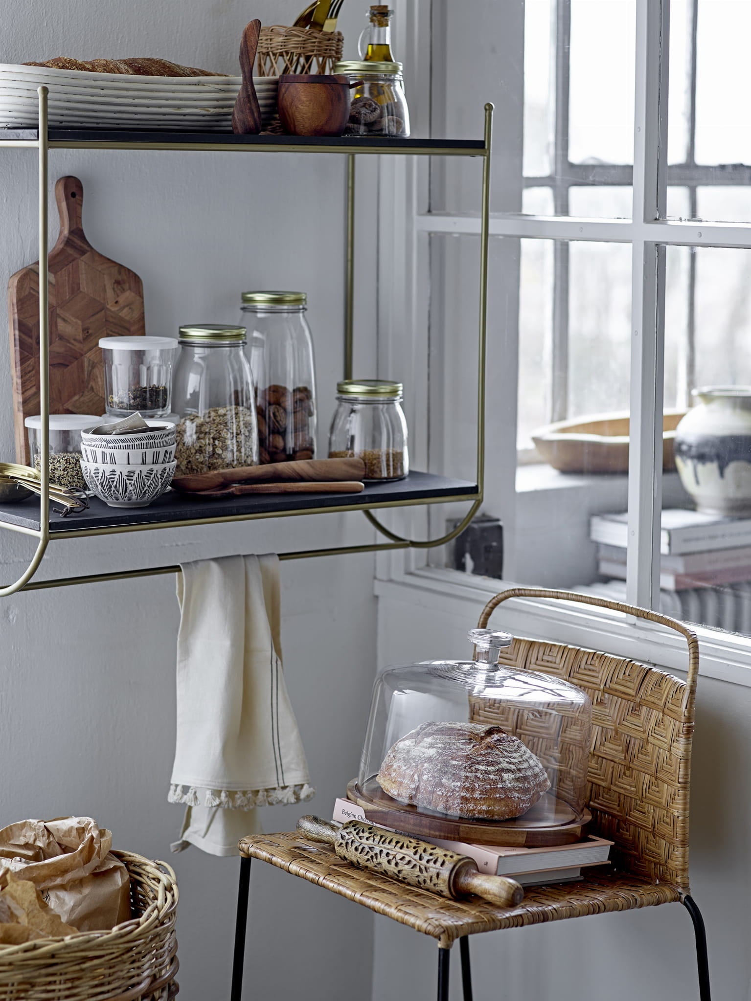 Krzesło barowe Gunnel naturalny rattan Bloomingville