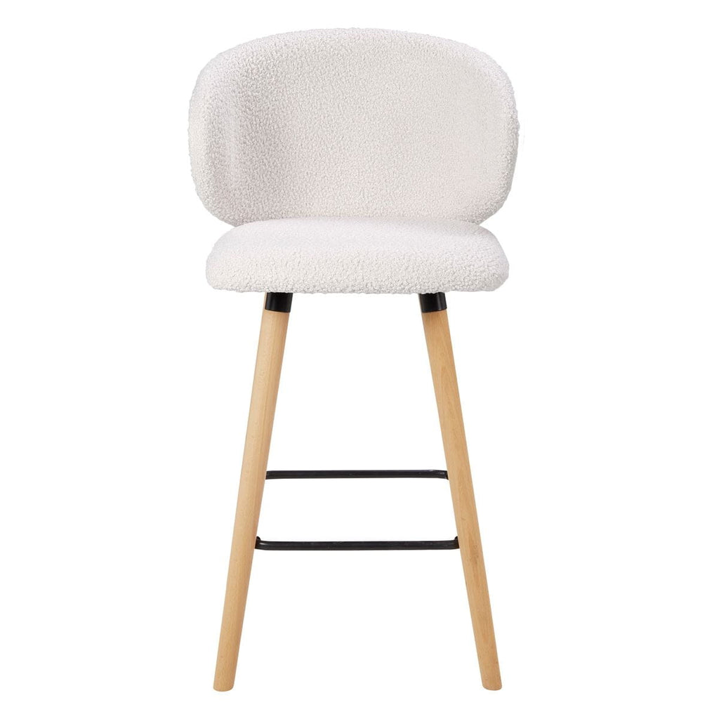 Krzesło barowe Tiago białe boucle siedzisko 65 cm Zago