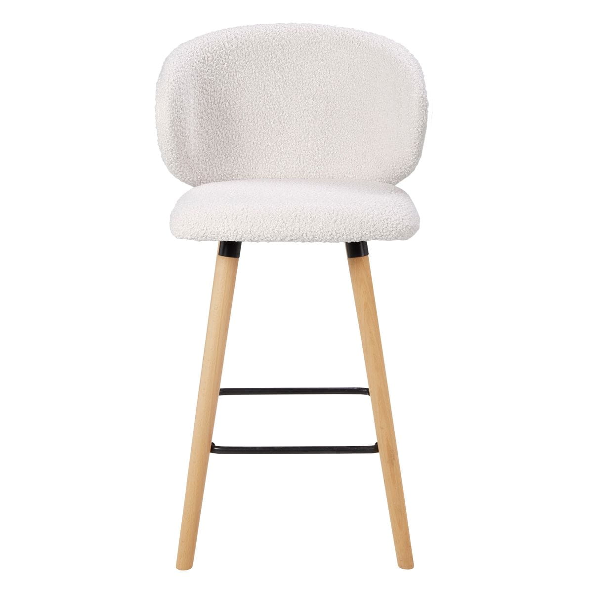 Krzesło barowe Tiago białe boucle siedzisko 65 cm Zago