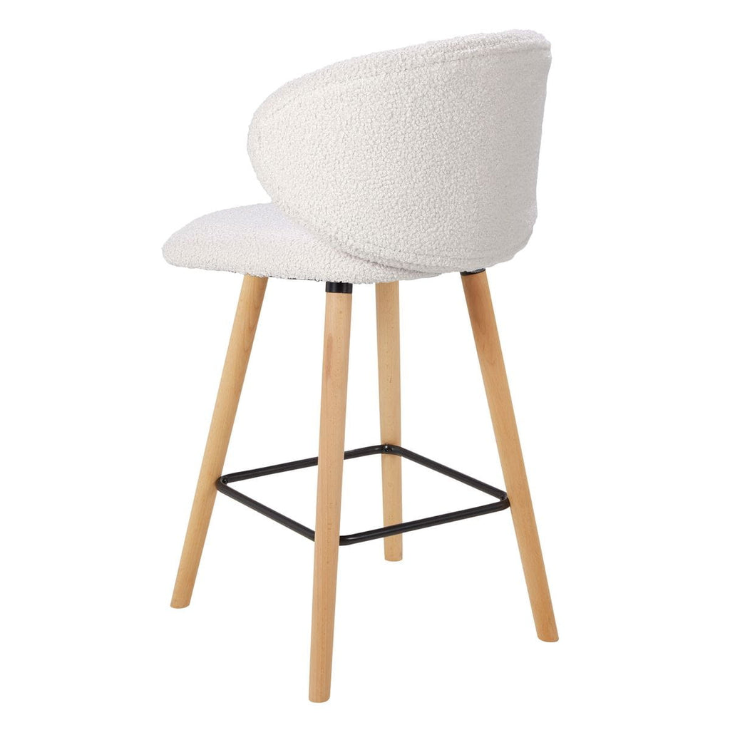 Krzesło barowe Tiago białe boucle siedzisko 65 cm Zago