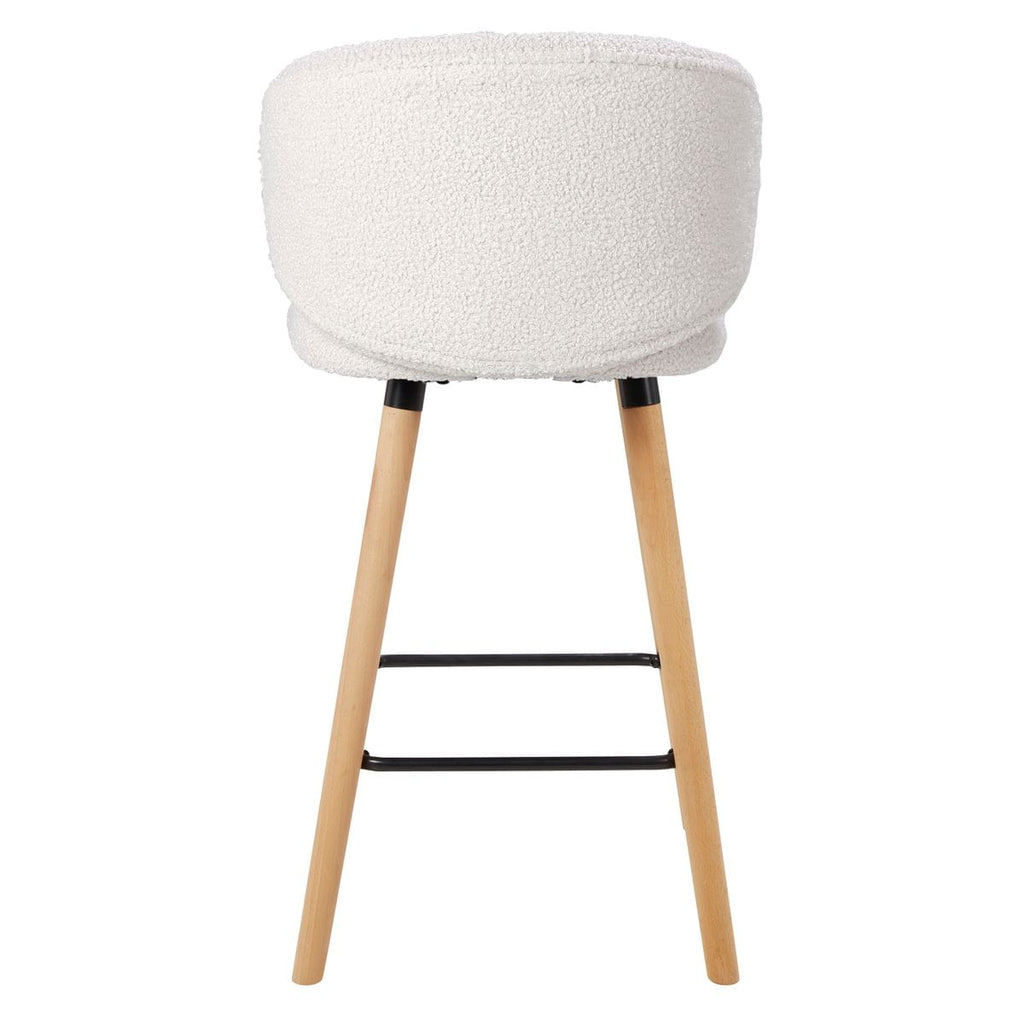 Krzesło barowe Tiago białe boucle siedzisko 65 cm Zago