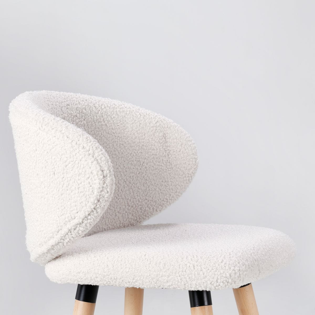 Krzesło barowe Tiago białe boucle siedzisko 65 cm Zago
