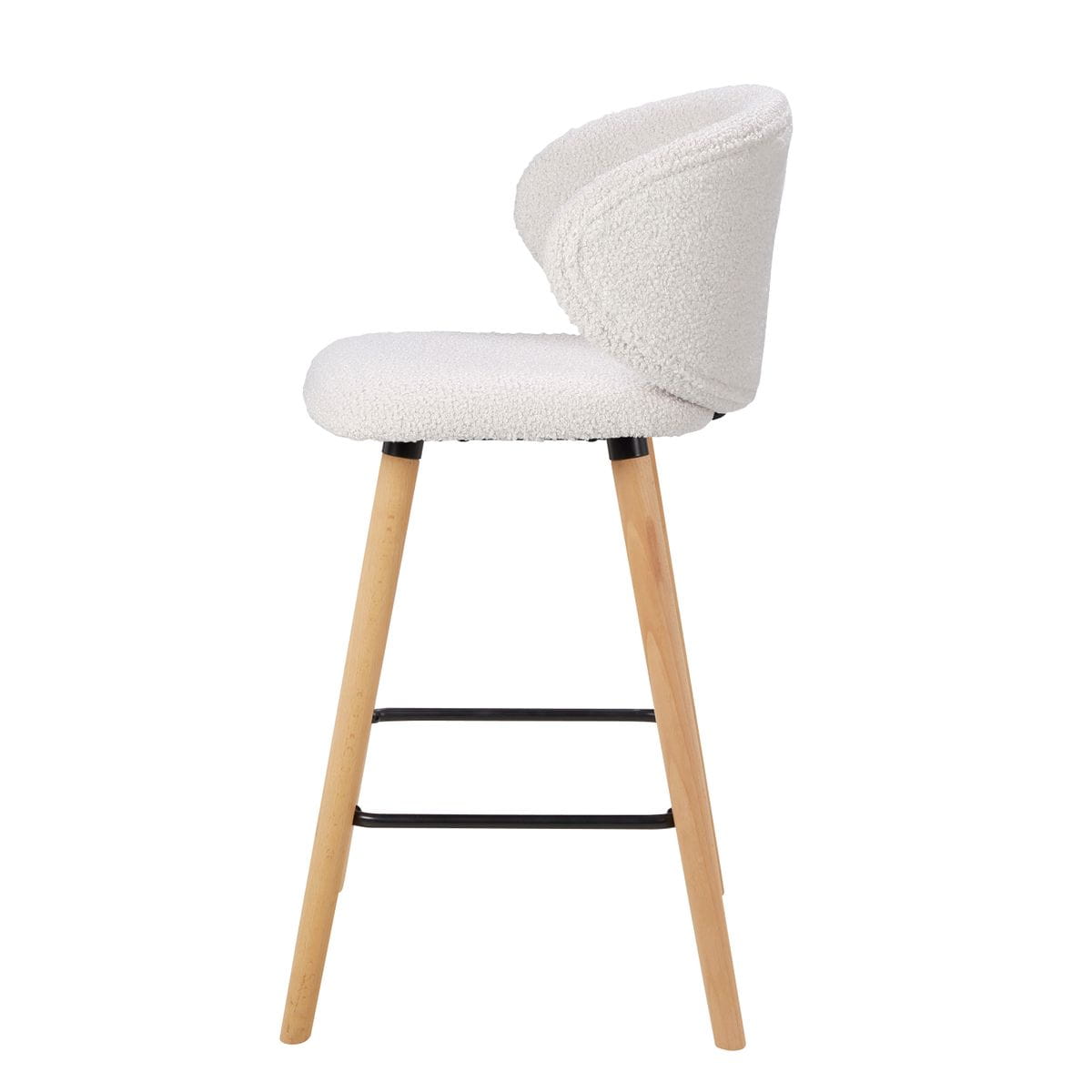 Krzesło barowe Tiago białe boucle siedzisko 65 cm Zago