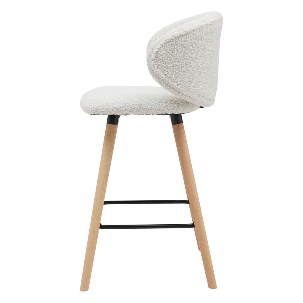 Krzesło barowe Tiago białe boucle siedzisko 75 cm Zago