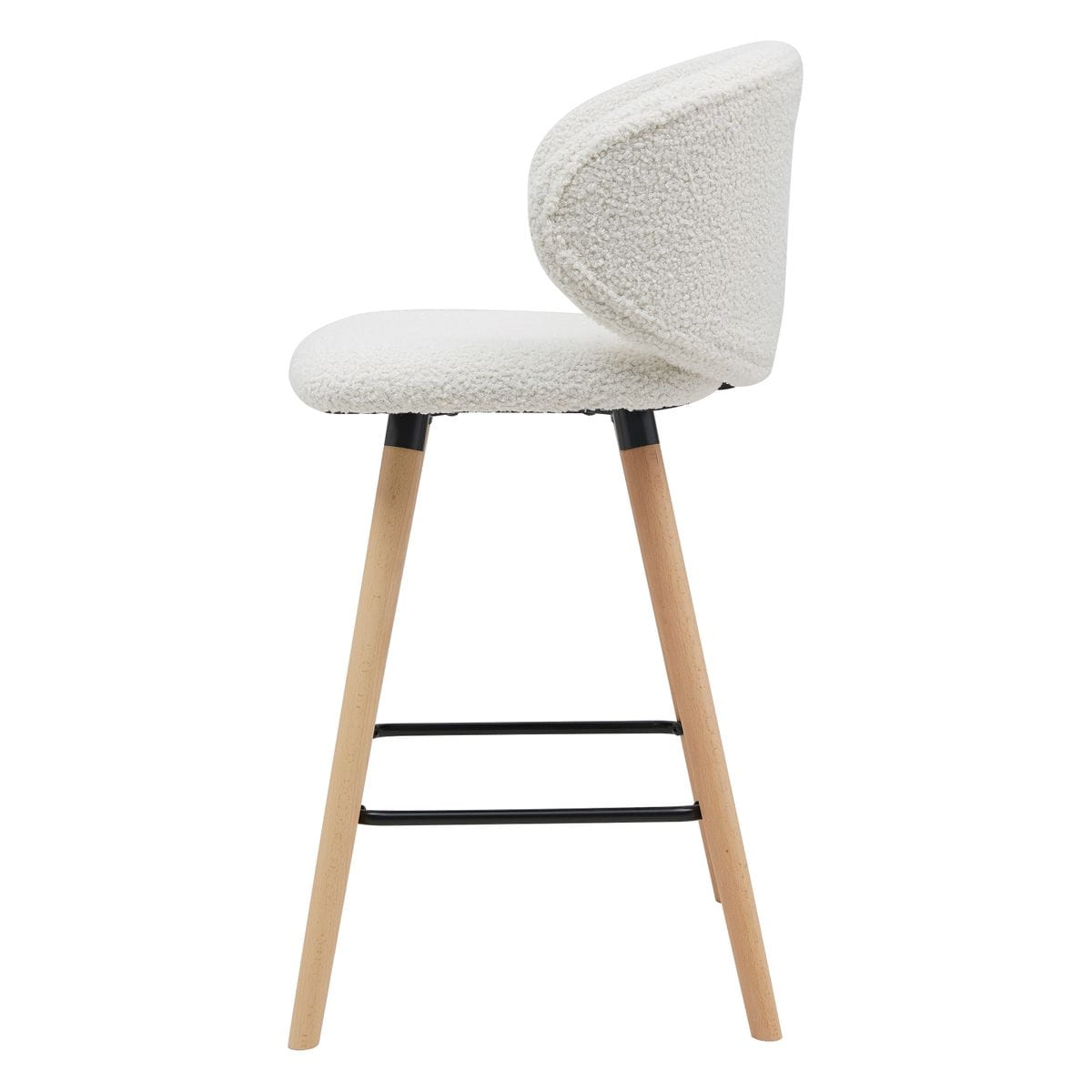 Krzesło barowe Tiago białe boucle siedzisko 75 cm Zago