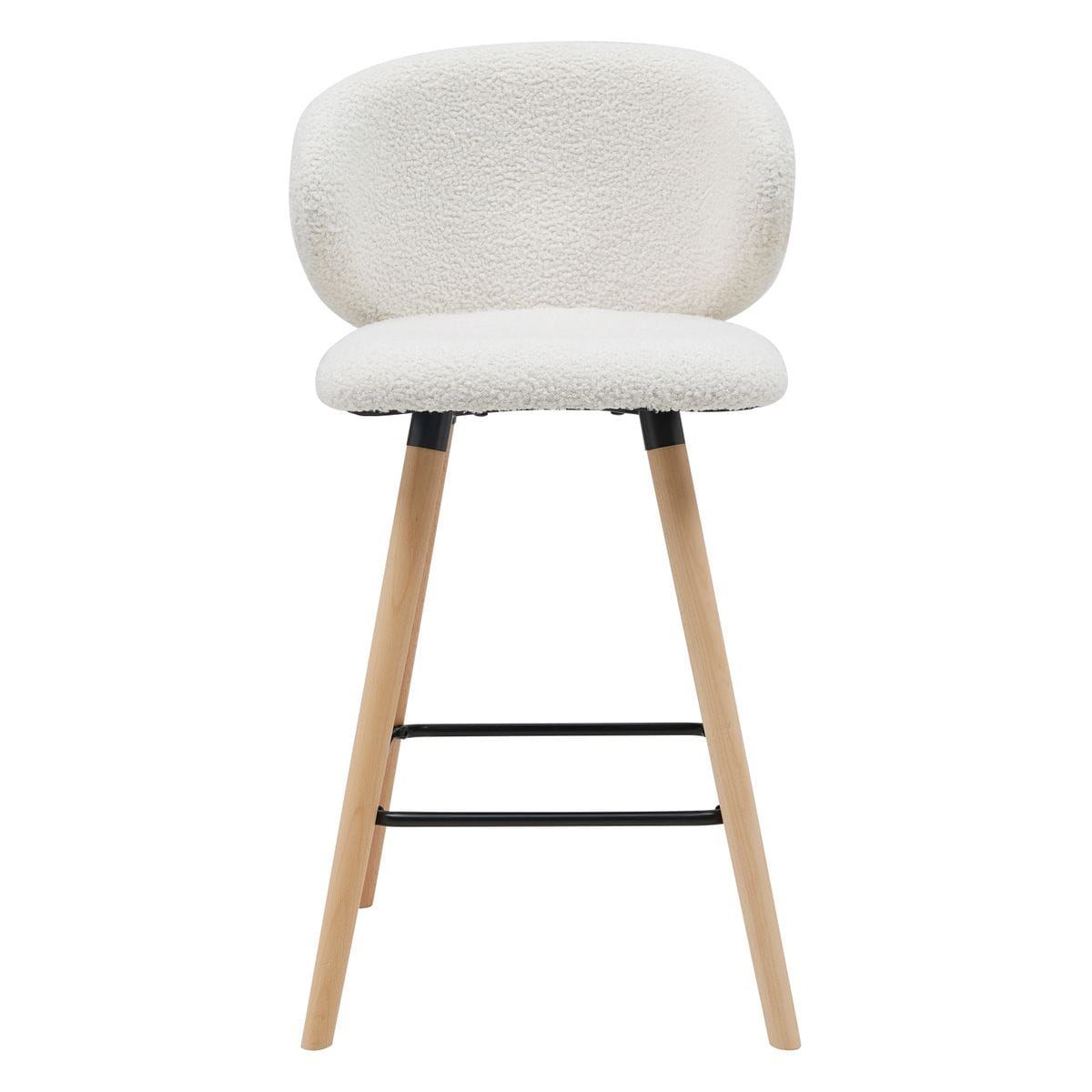 Krzesło barowe Tiago białe boucle siedzisko 75 cm Zago