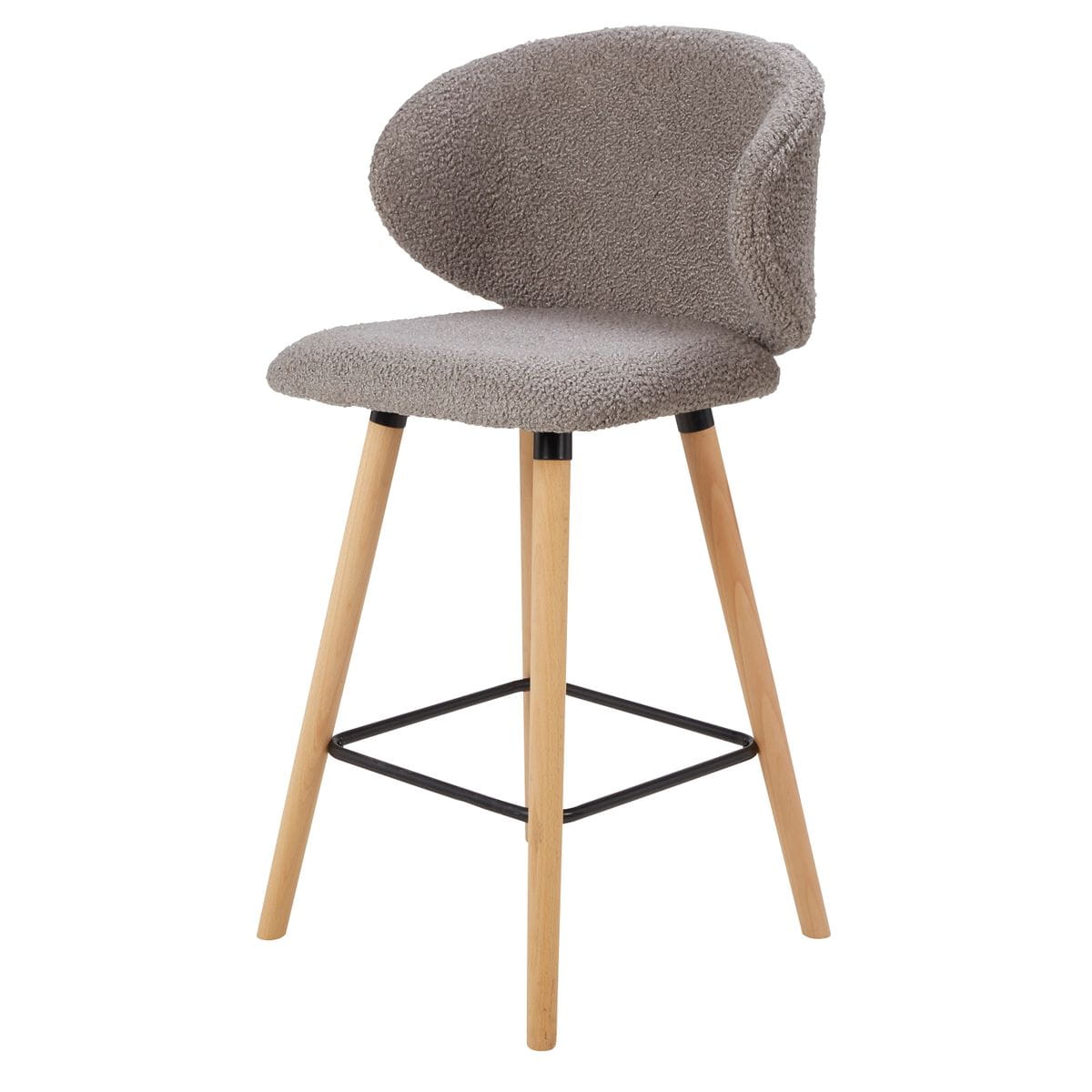 Krzesło barowe Tiago taupe boucle siedzisko 65 cm Zago