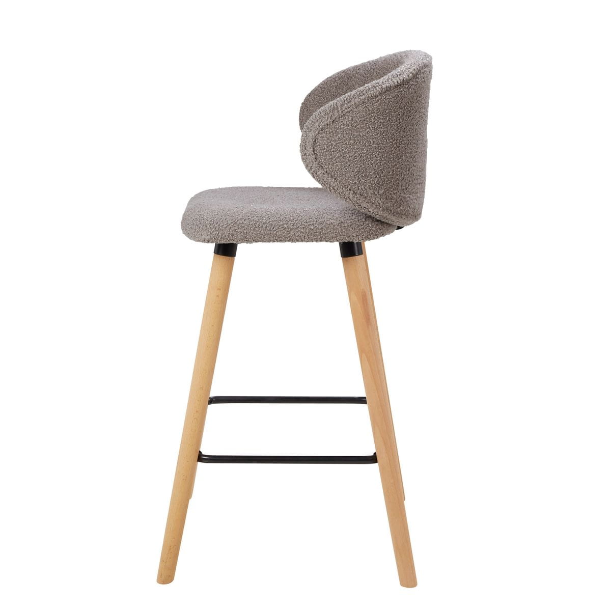 Krzesło barowe Tiago taupe boucle siedzisko 65 cm Zago
